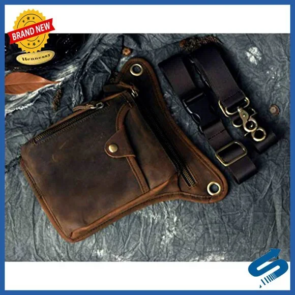 Genuine Leather Outdoor Sporting Waist Pack Messenger Shoulder Drop Leg Thigh